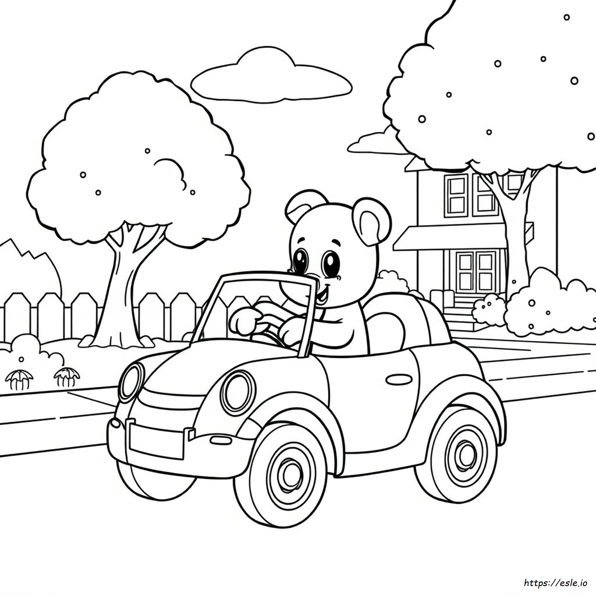 Bluey Car Coloring Page