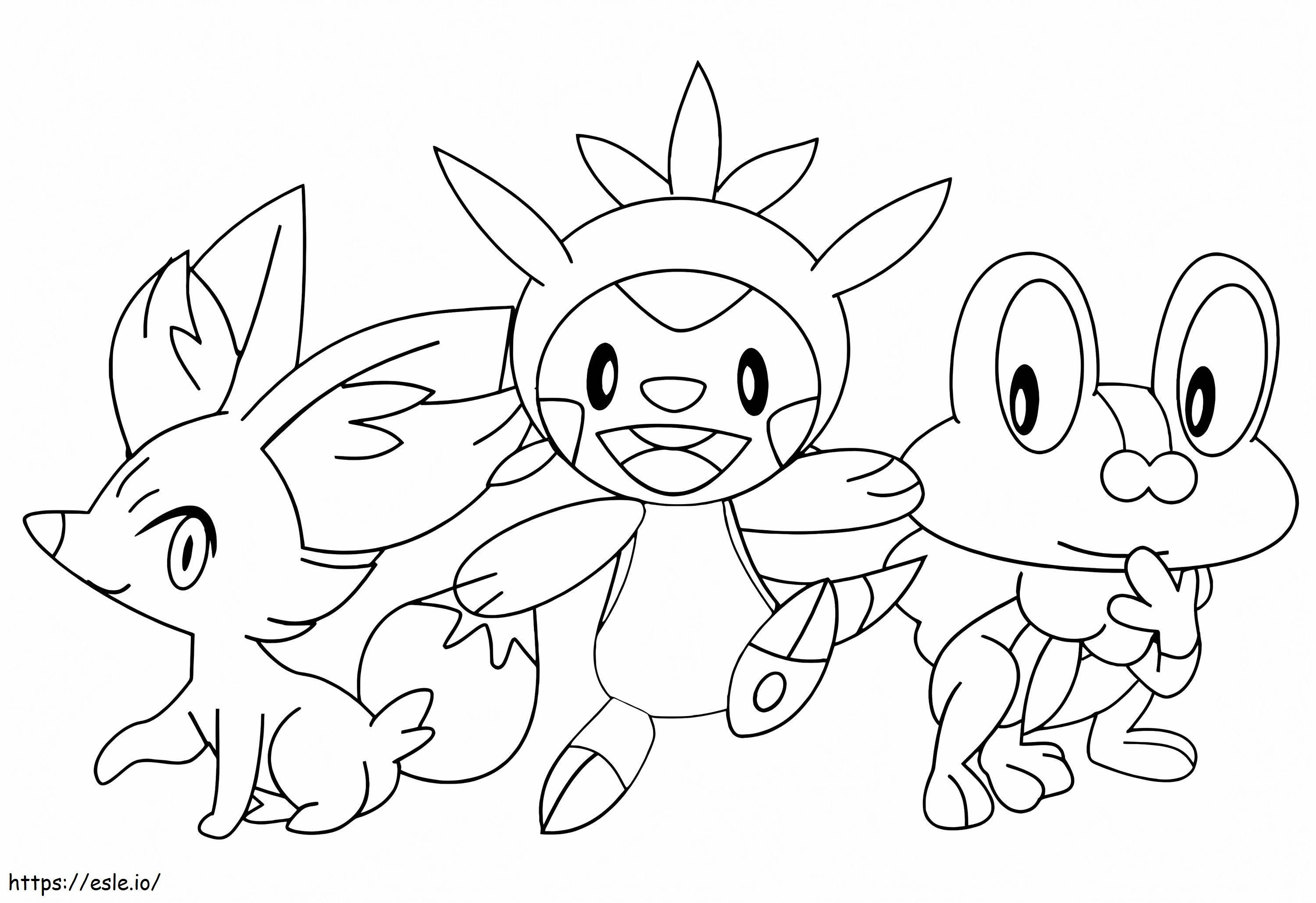 Fennekin And His Friends coloring page