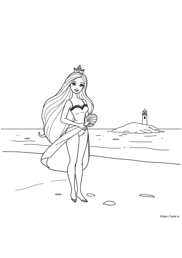Barbie Putri Pulau Gambar Mewarnai