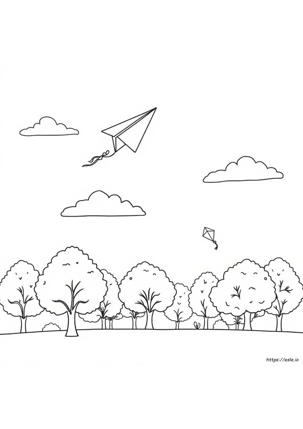 Coloriage Avion En Papier