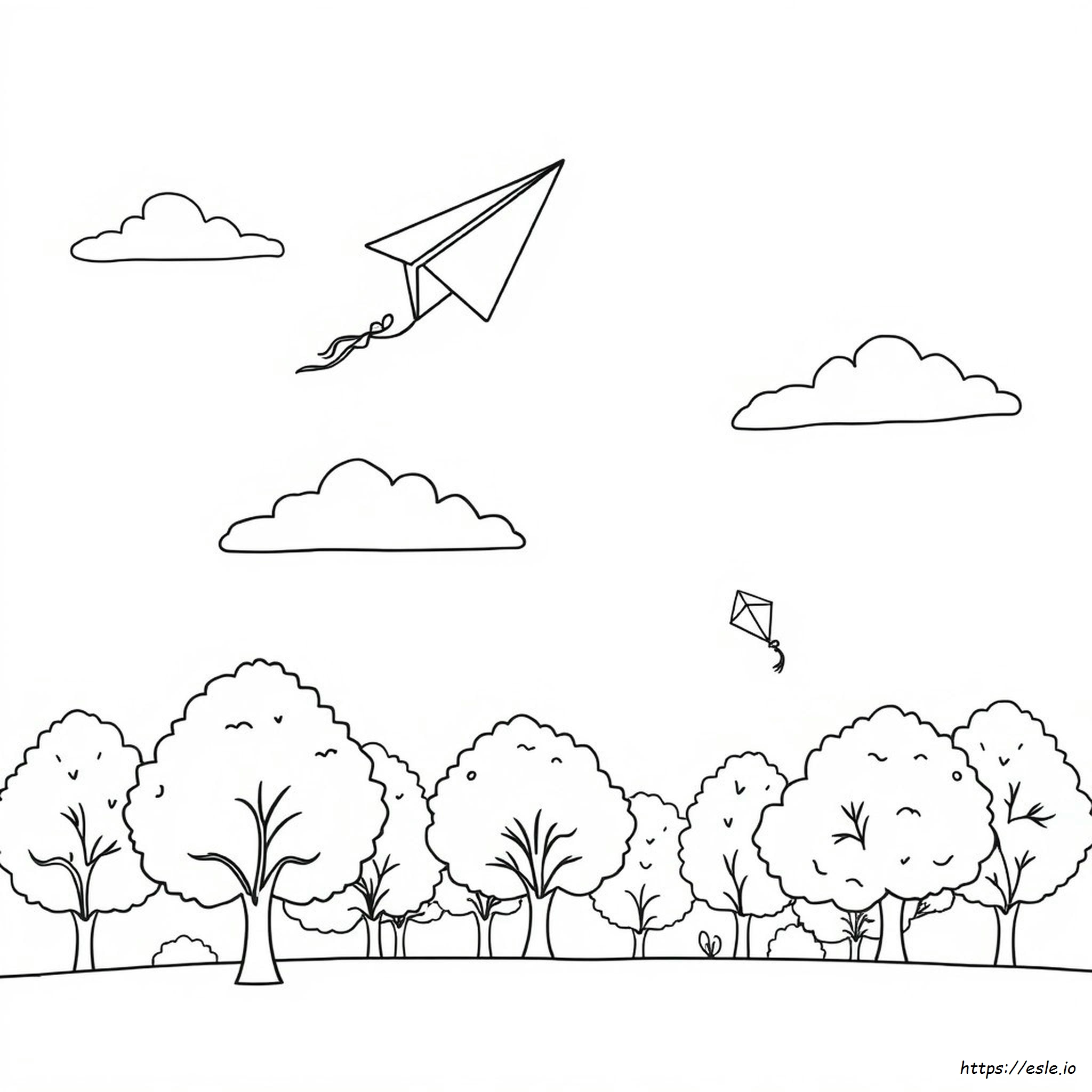 Coloriage Avion En Papier