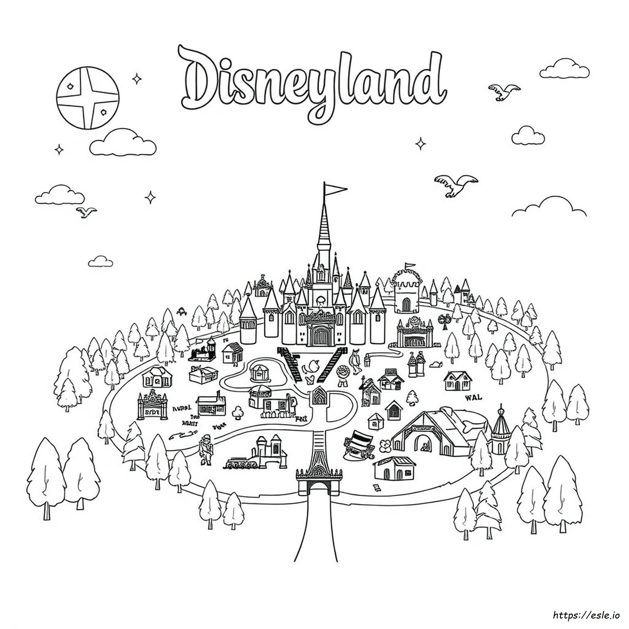 Disneyland Map Coloring Page