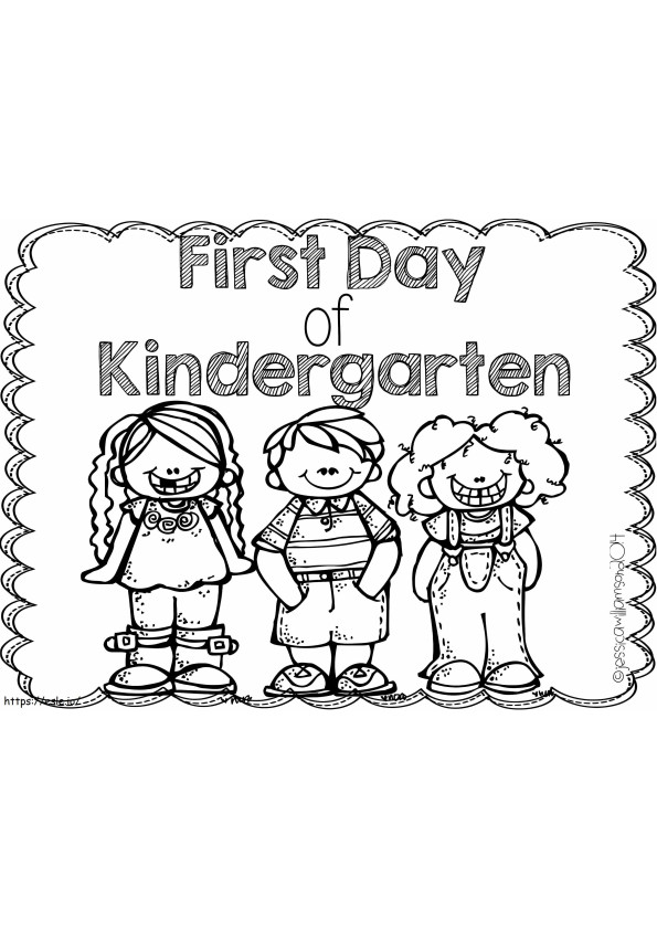 Primeiro dia de jardim de infância para colorir