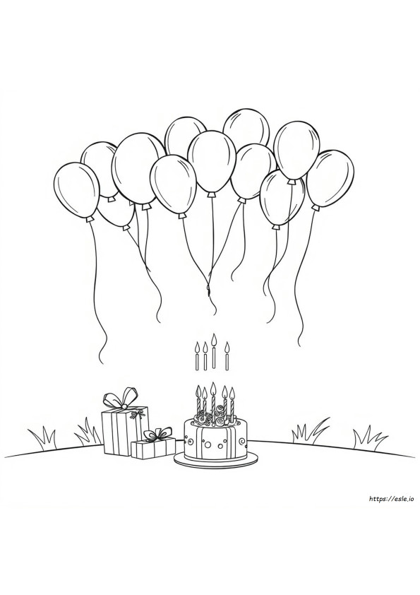 Globos De Cumpleaños Para Colorear