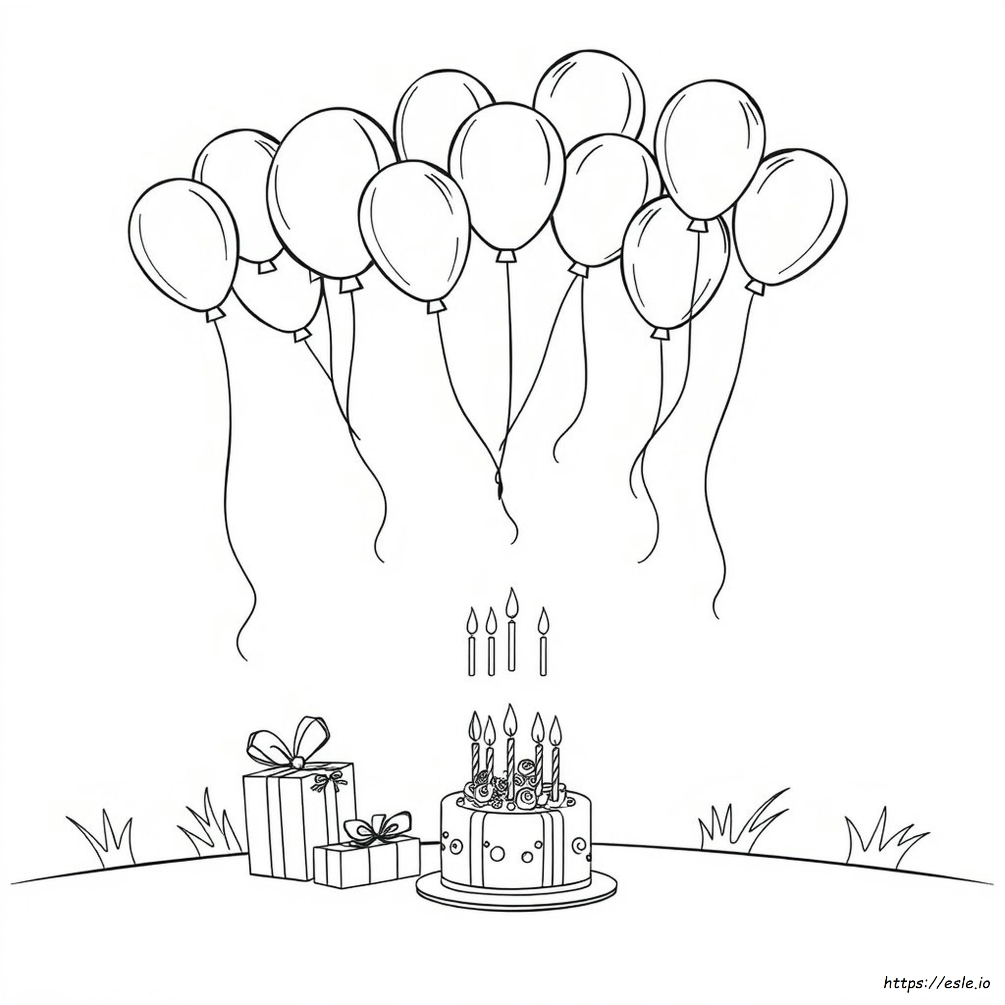 Birthday Balloons Coloring