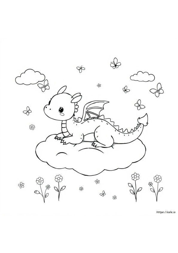 Kawaii Aranyos Sárkány Színező Oldalak