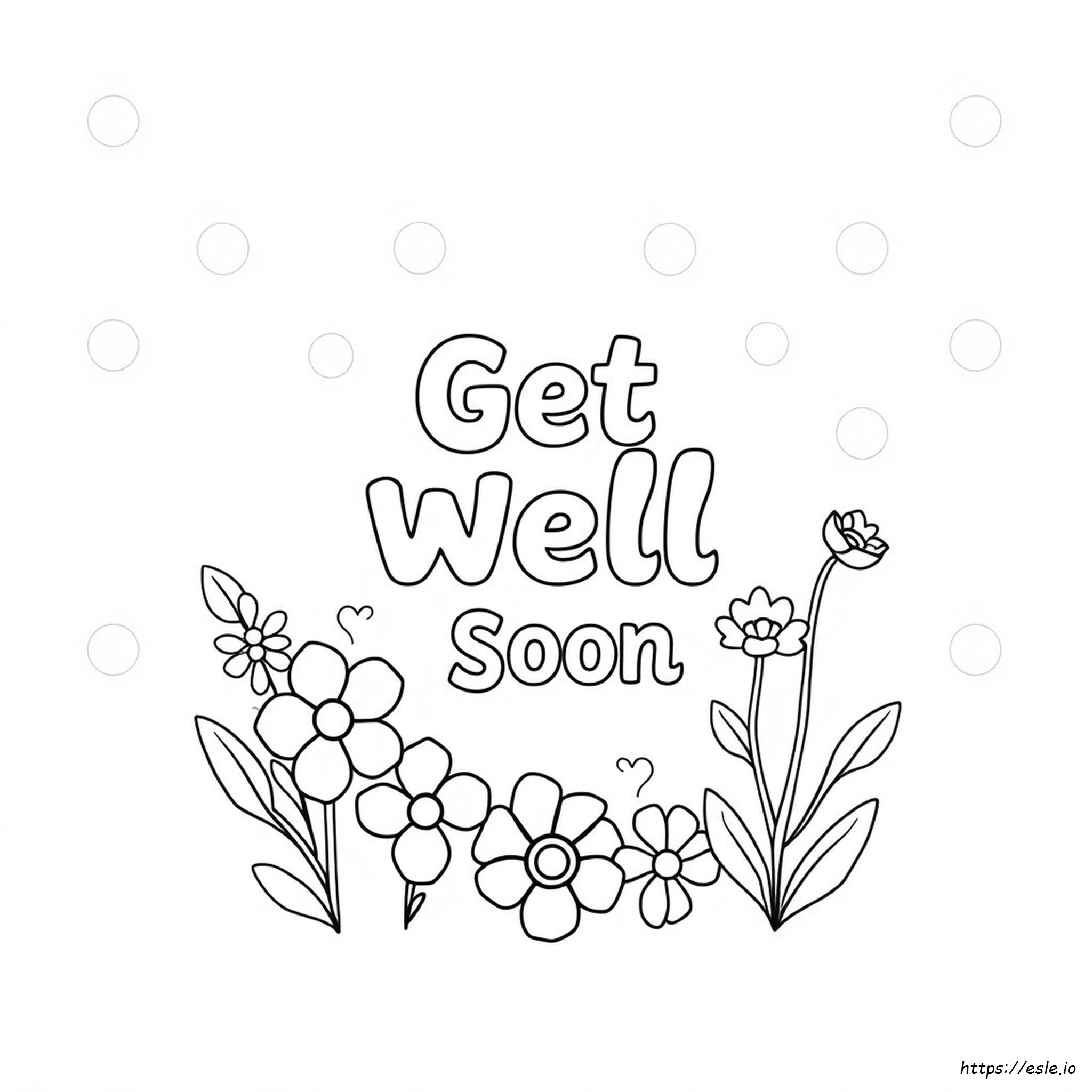 Get Well Soon Colouring Card