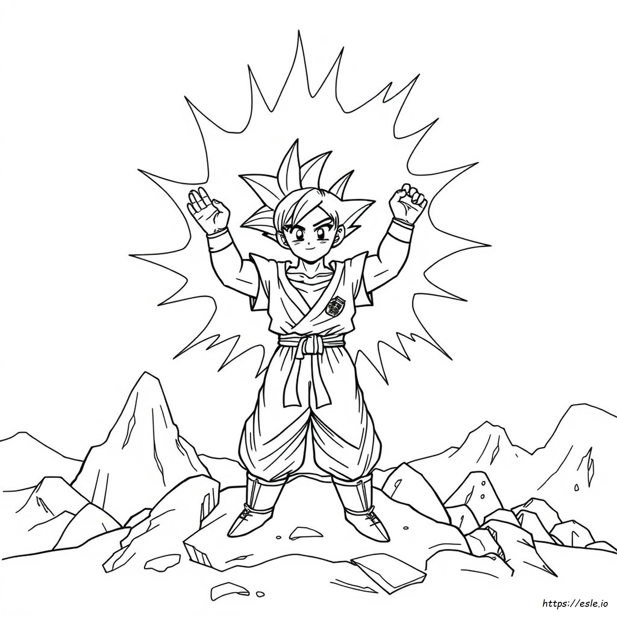 Coloriage Goku Kamehameha