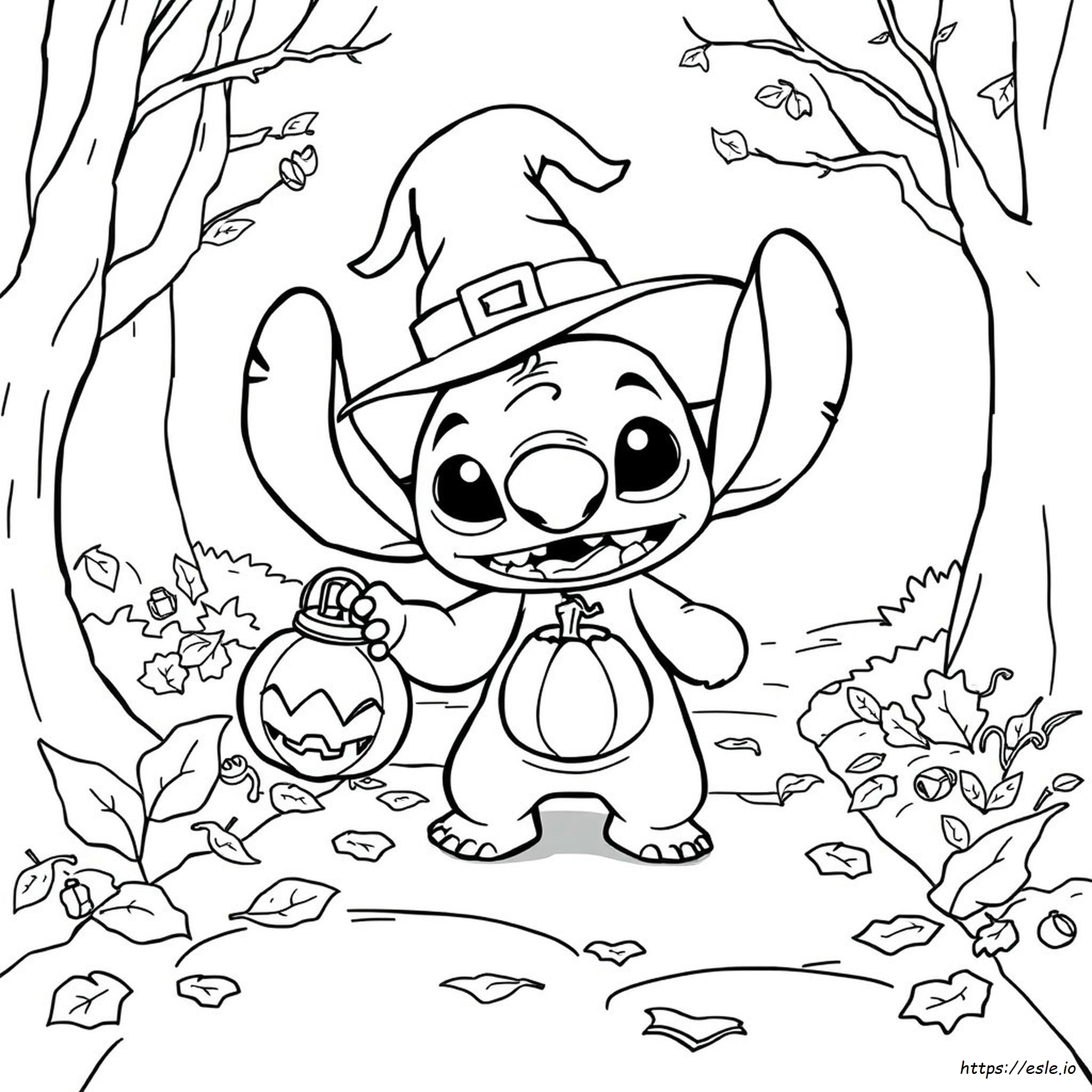 Stitch Halloween Coloring Pages Printable