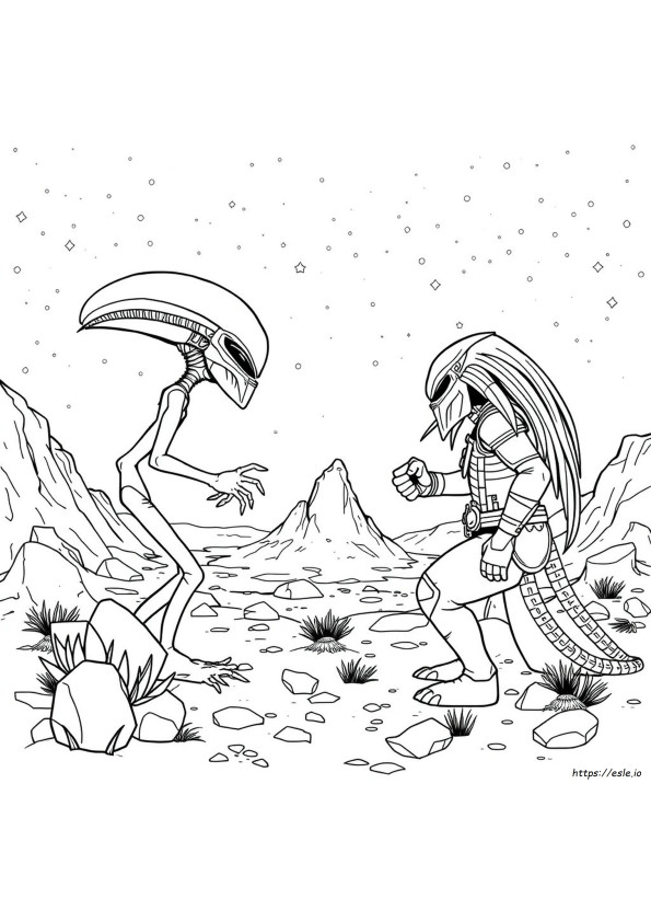 Alien Vs Predator Gambar Mewarnai Yang Dapat Dicetak