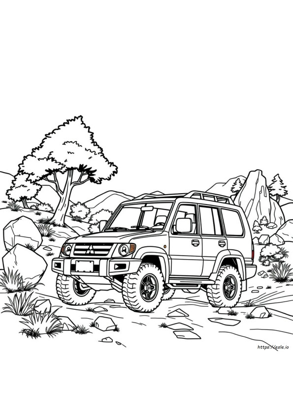 Gambar Mewarnai Mitsubishi Pajero
