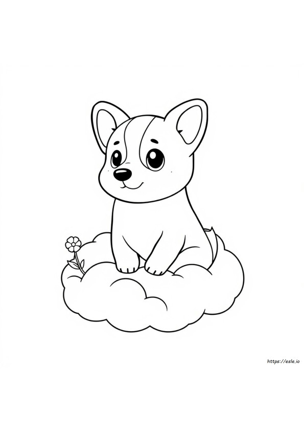 Kawaii Corgi Lucu Gambar Mewarnai