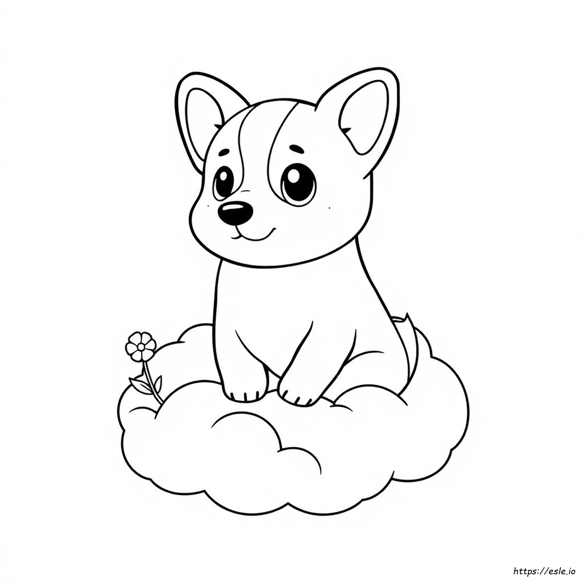 Kawaii Corgi Carino Da Colorare