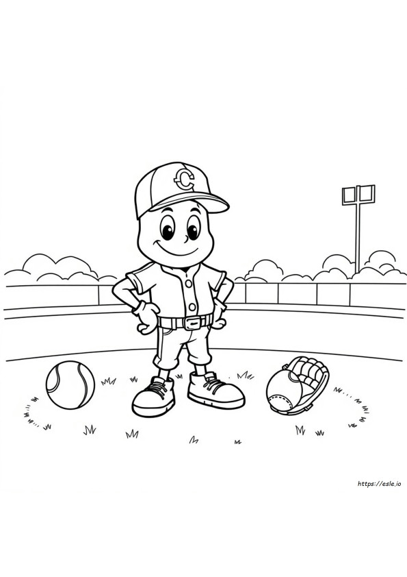 Maskot Bisbol Gambar Mewarnai