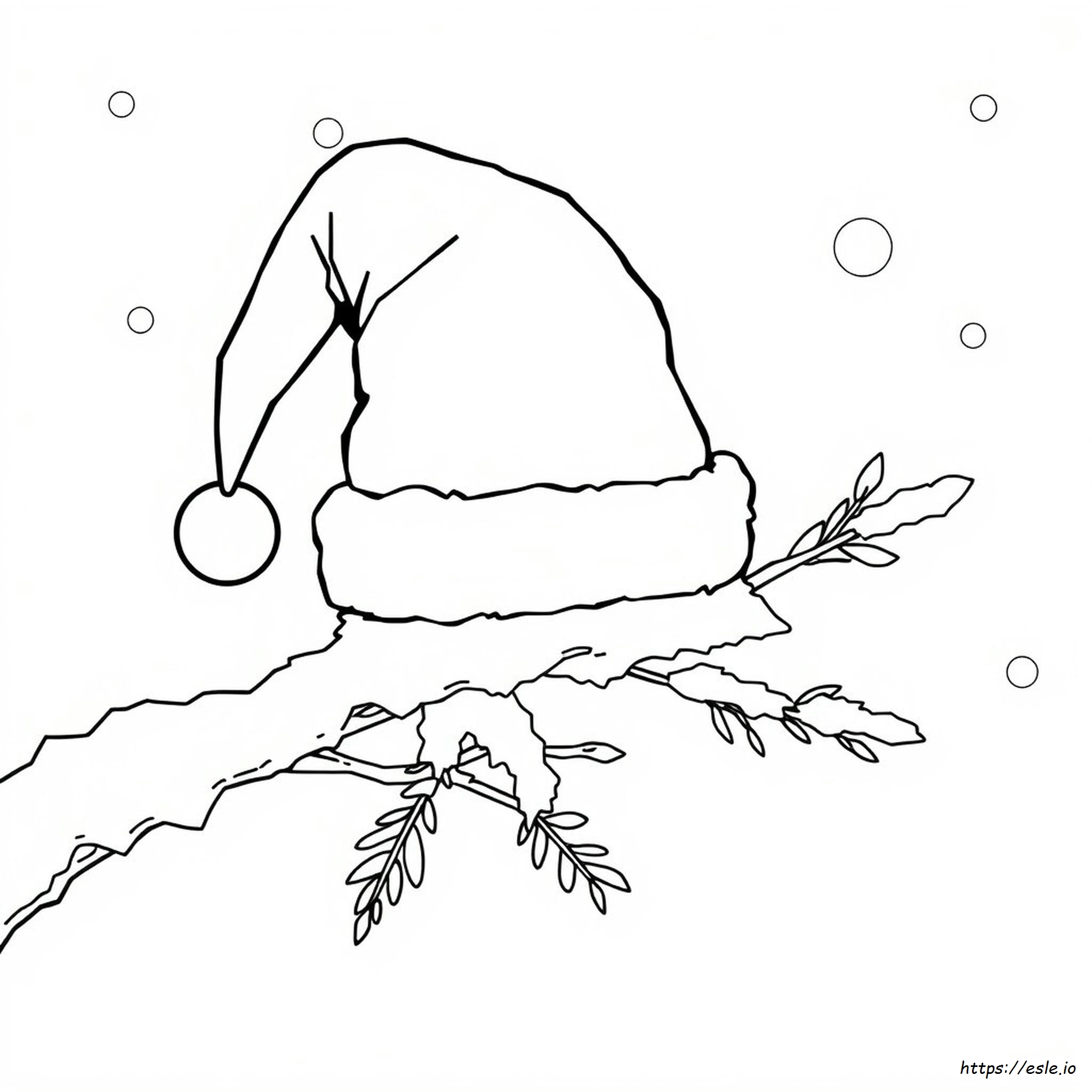 Christmas Hat Colouring Page