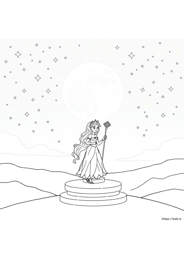 Putri Bulan Gambar Mewarnai Untuk Dicetak