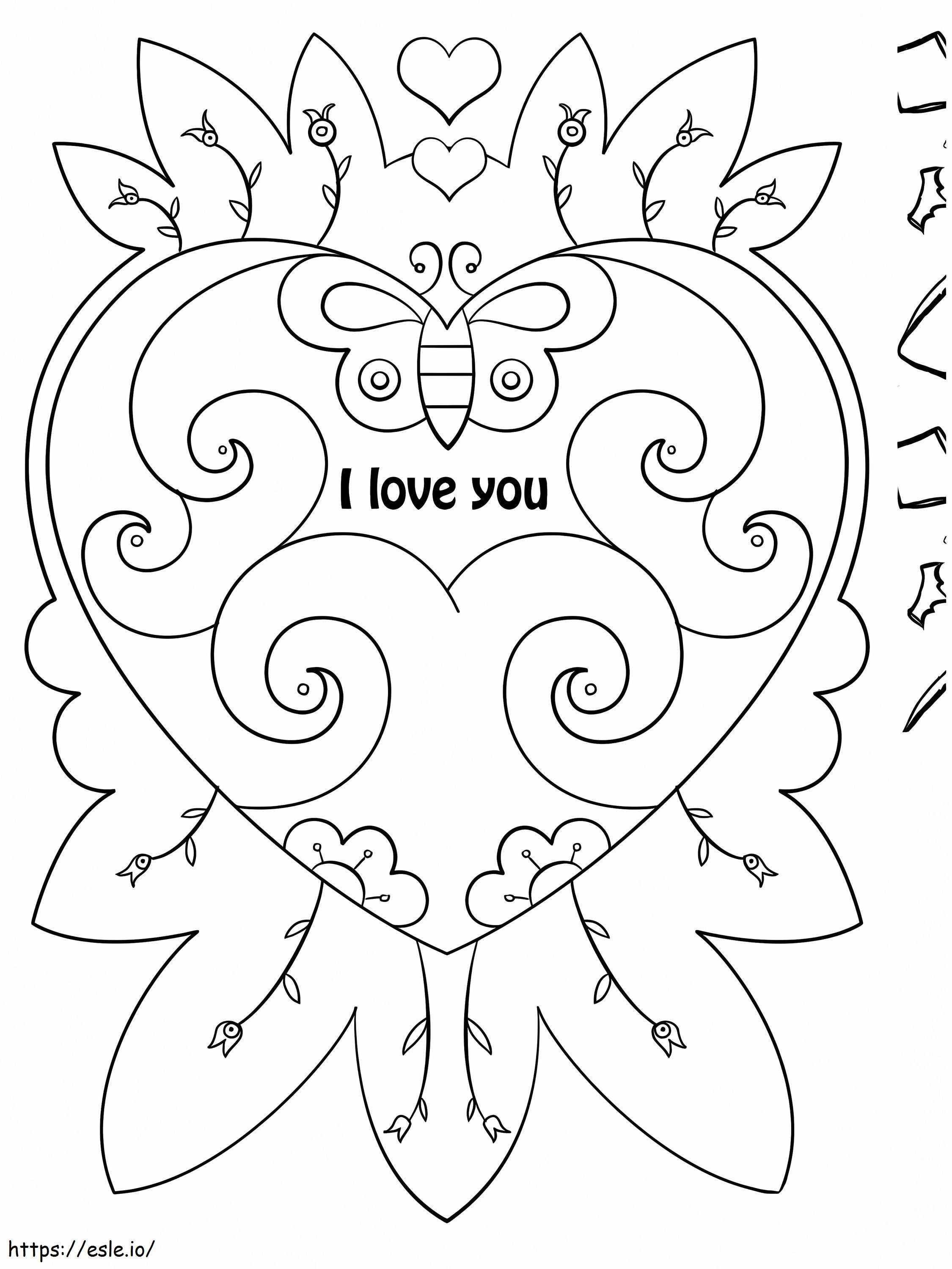 Valentine Card Printable coloring page