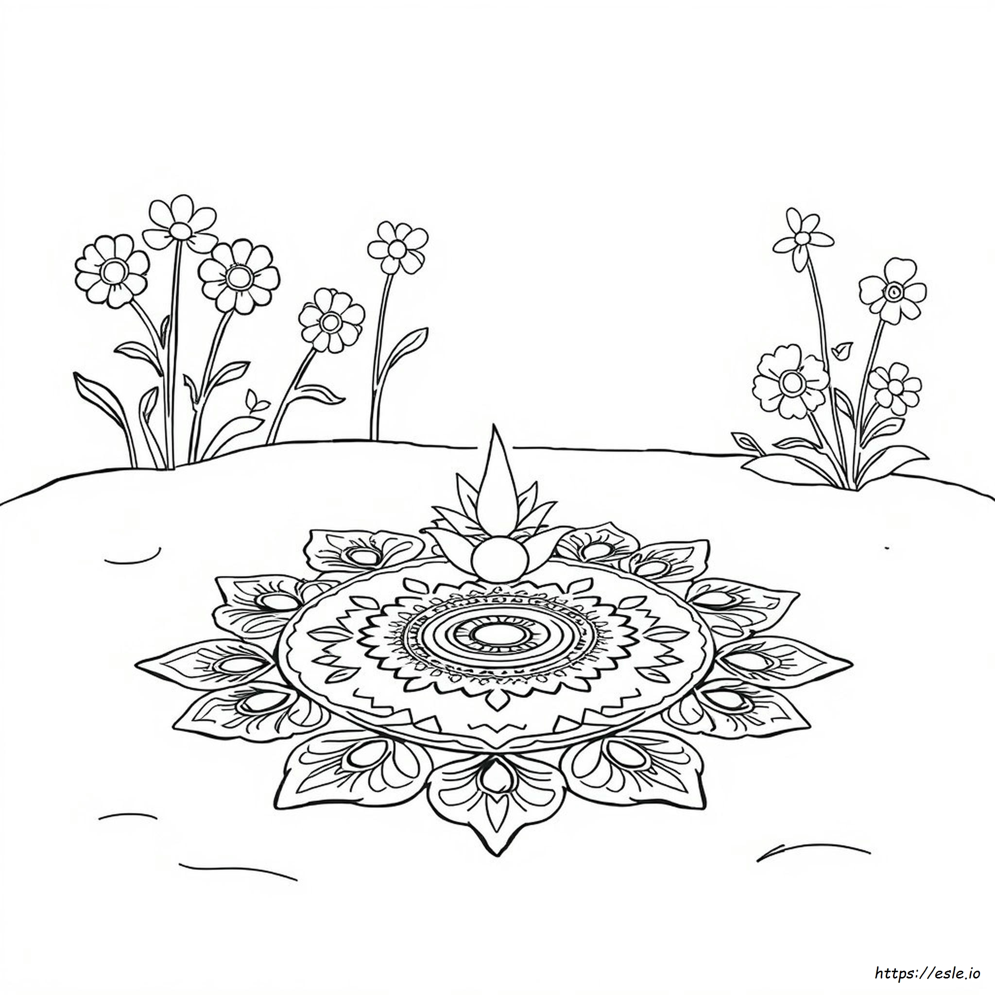 Rangoli Tasarım Boyama Sayfaları