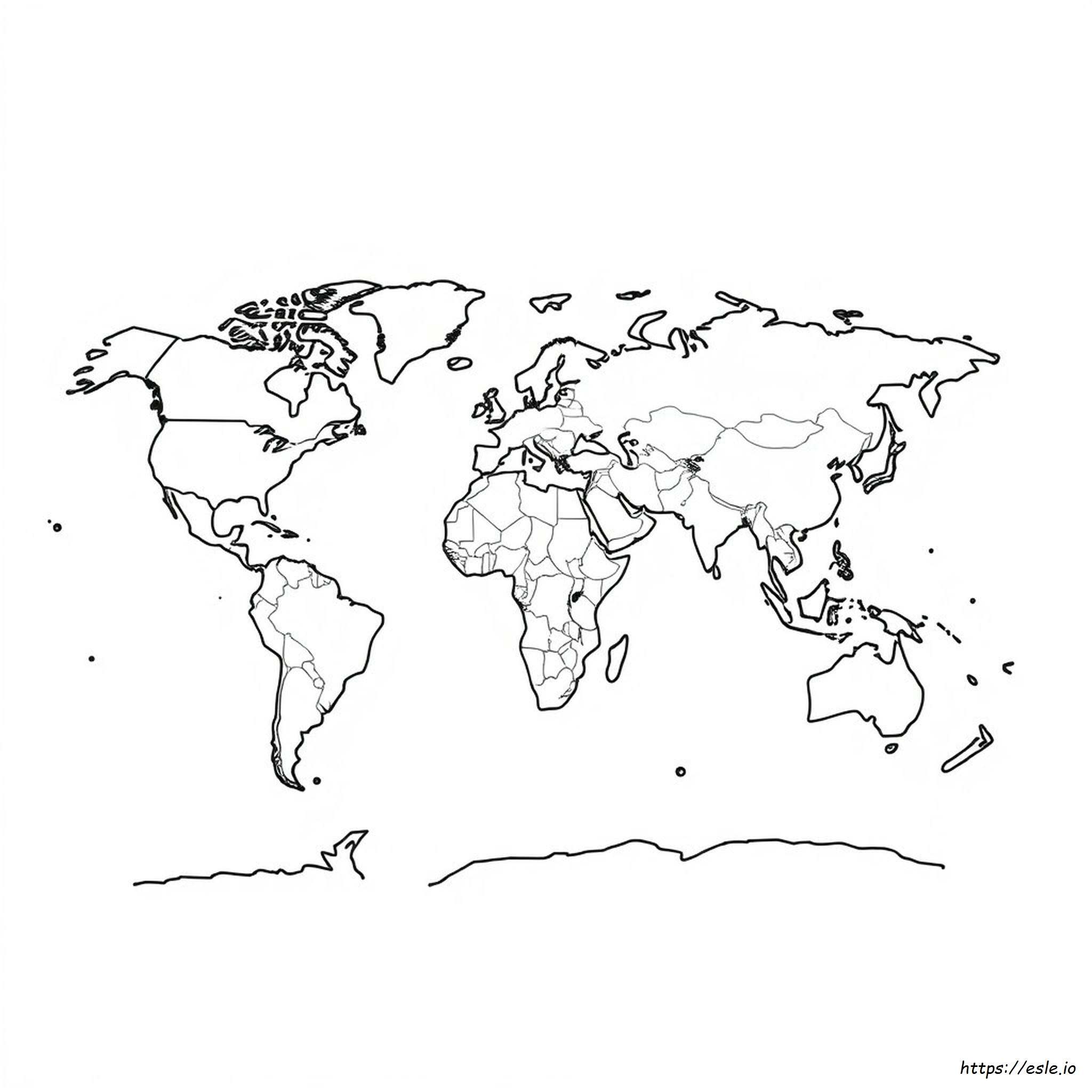 Map Coloring Page The Seven Continents Draw