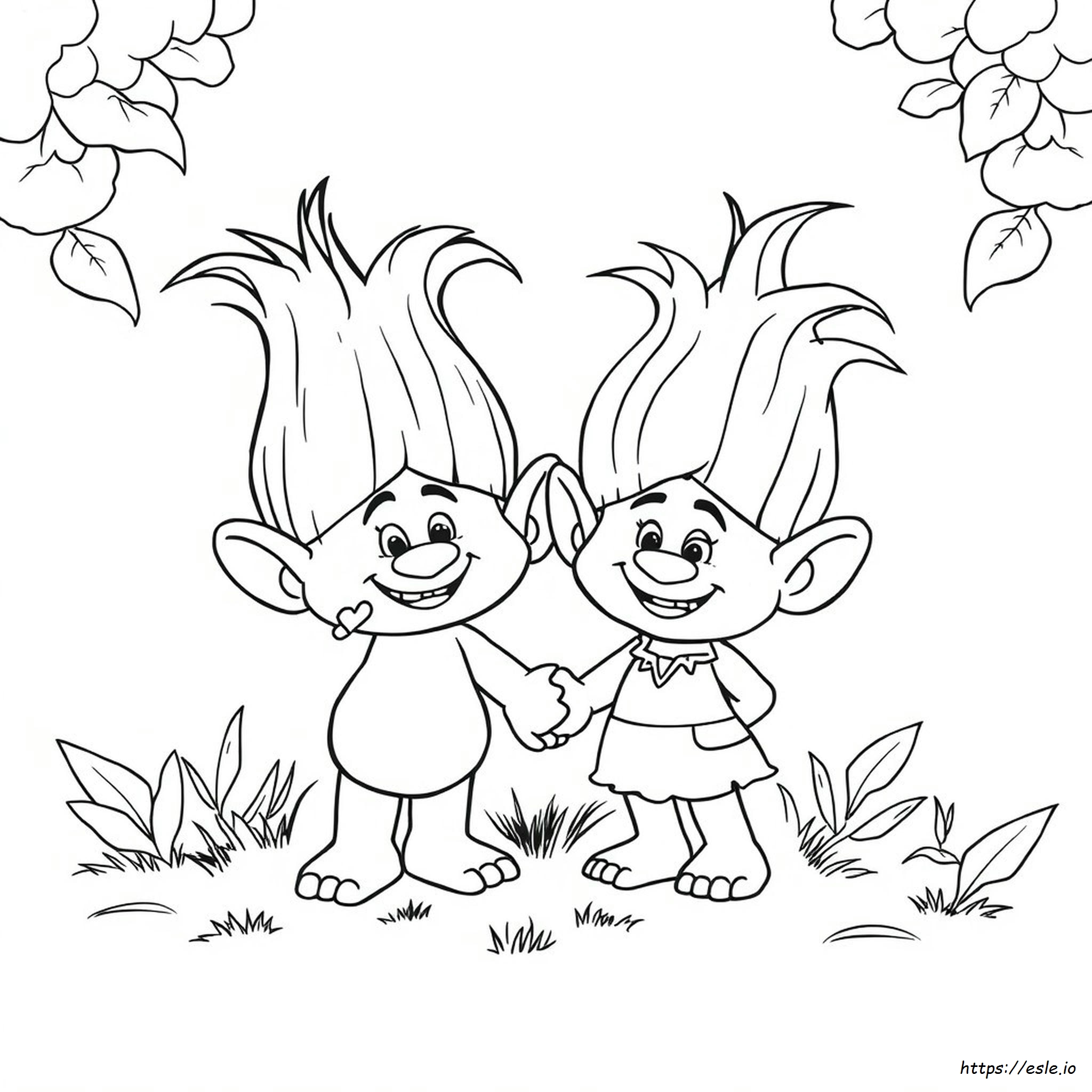Coloriage Trolls Velours Et Placage