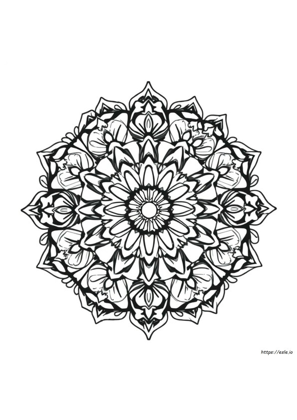 Mandala Besar Halaman Mewarnai