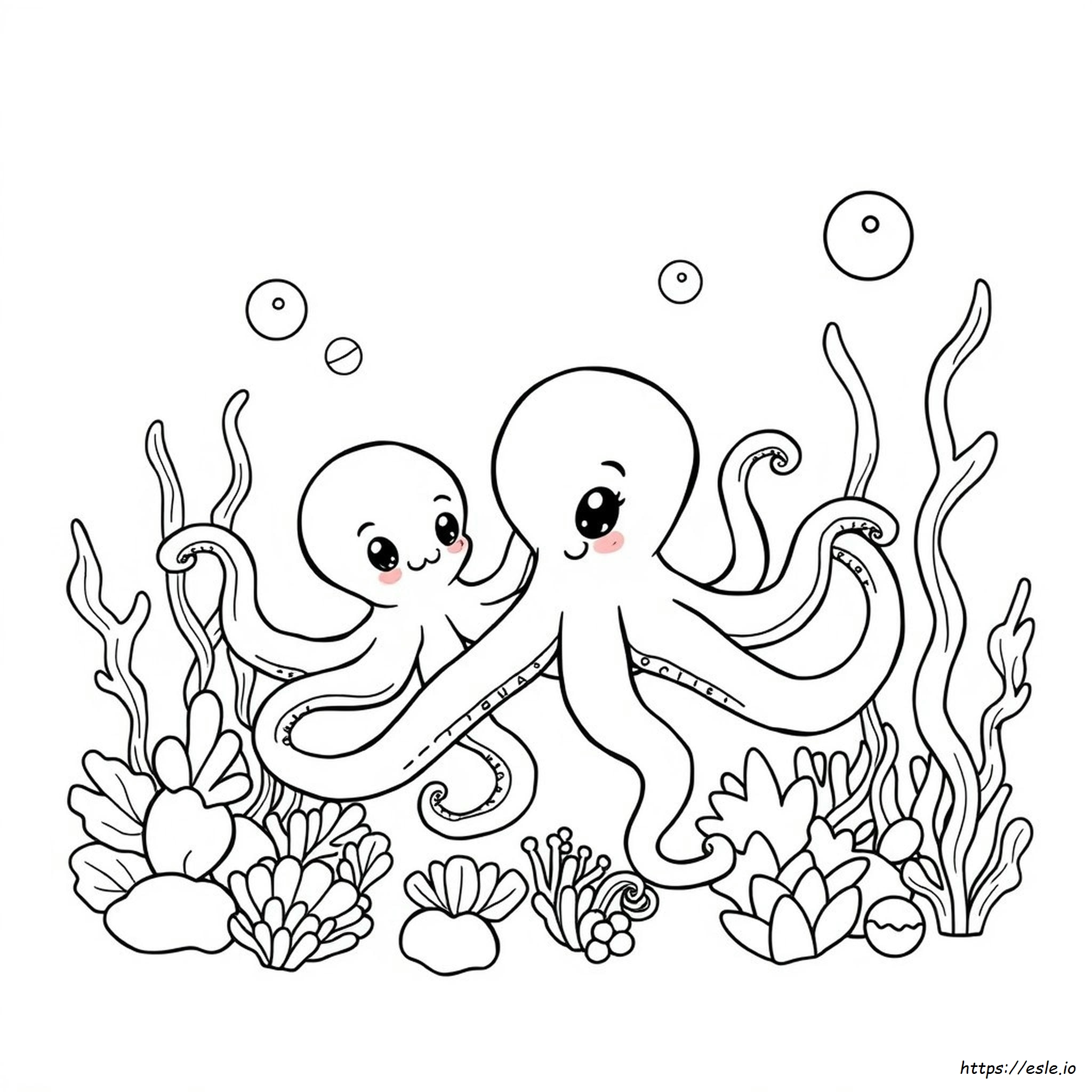 Süßer Oktopus Ausmalbilder