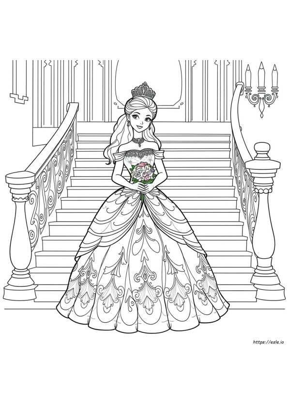 Vestido De Princesa: Vestido De Baile Para Colorir
