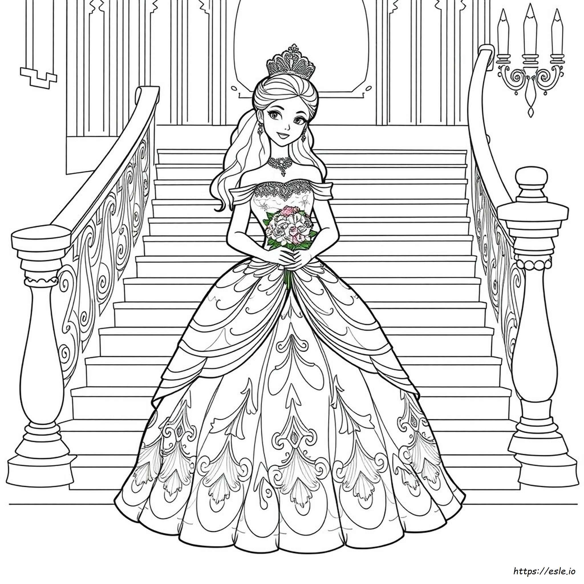 Ball Gown Princess Dress Coloring Pages
