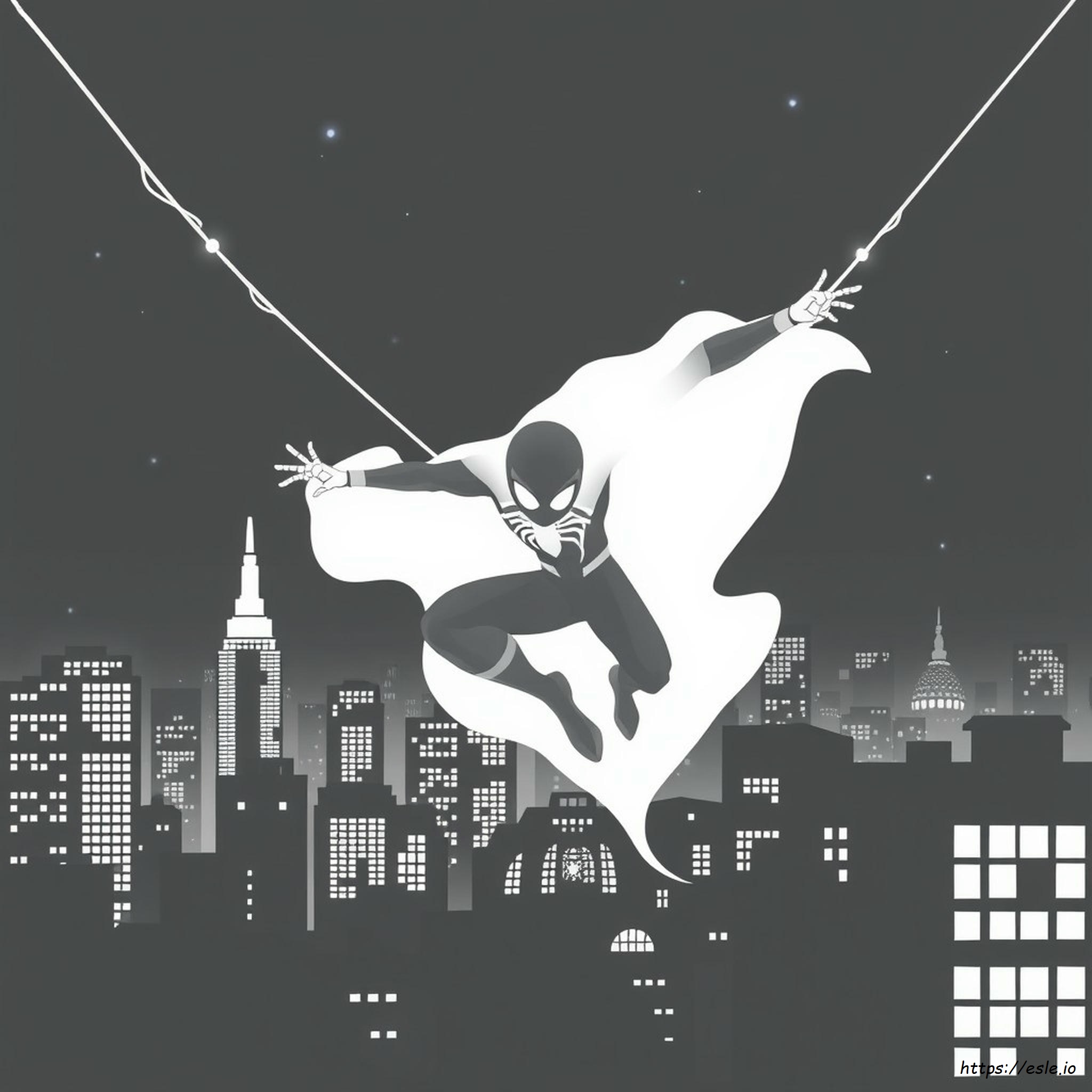 Ghosty Spiderman Coloring Page