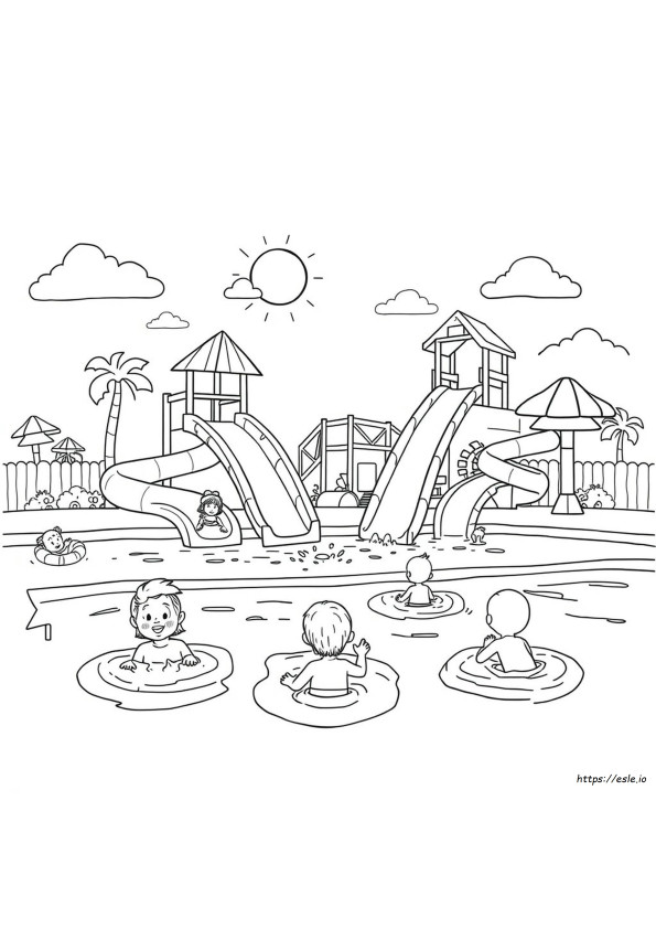Parque Aquático Para Colorir