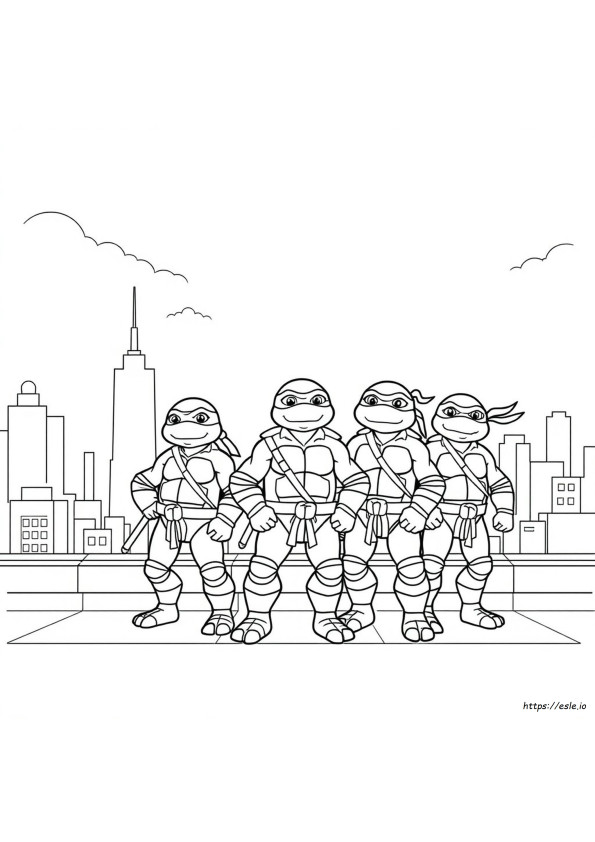 Tortugas Ninja Para Colorear