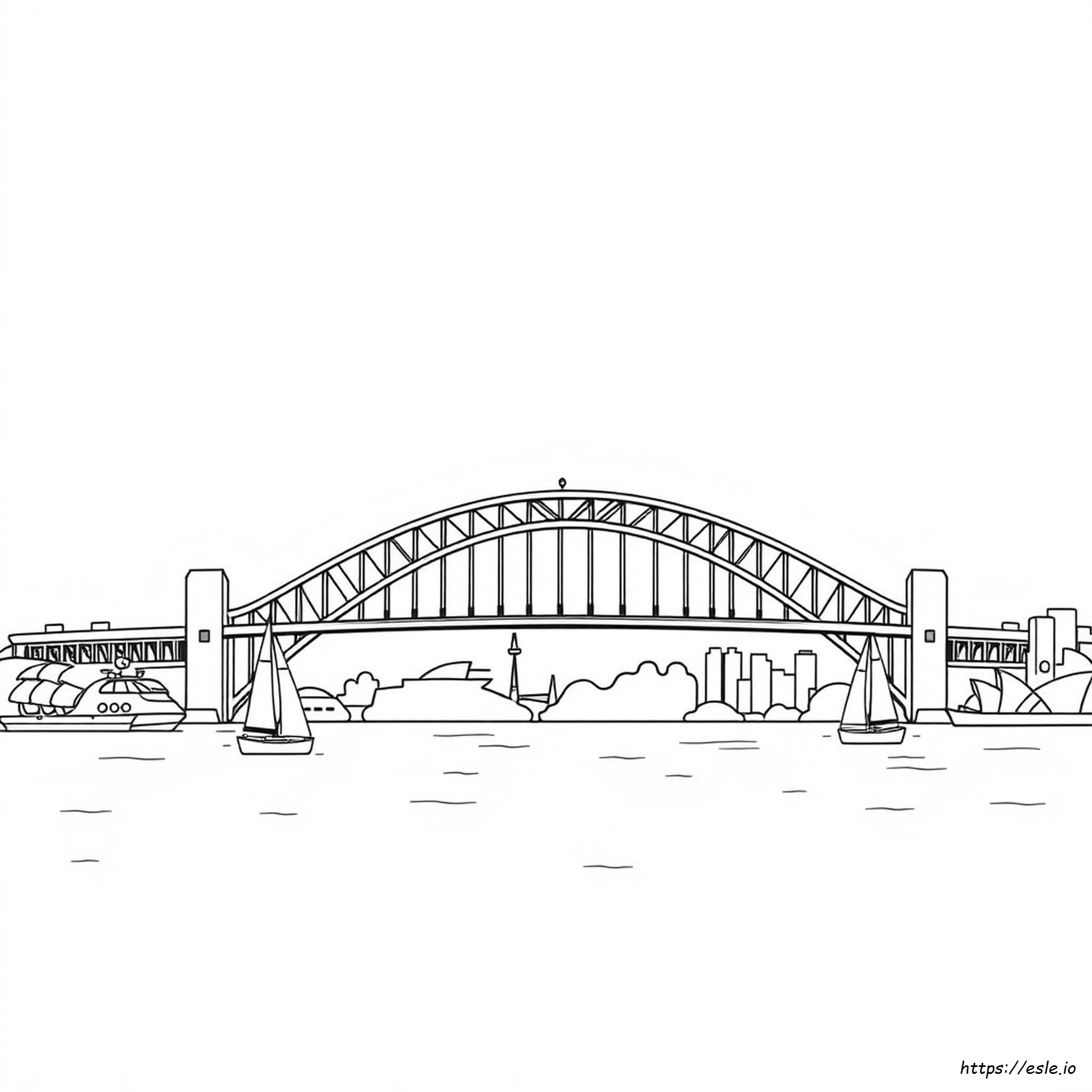 Sydney Harbour Bridge Coloring Page