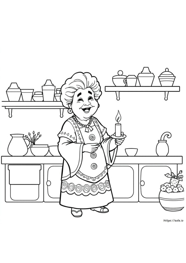 Abuela Encanto Gambar Mewarnai