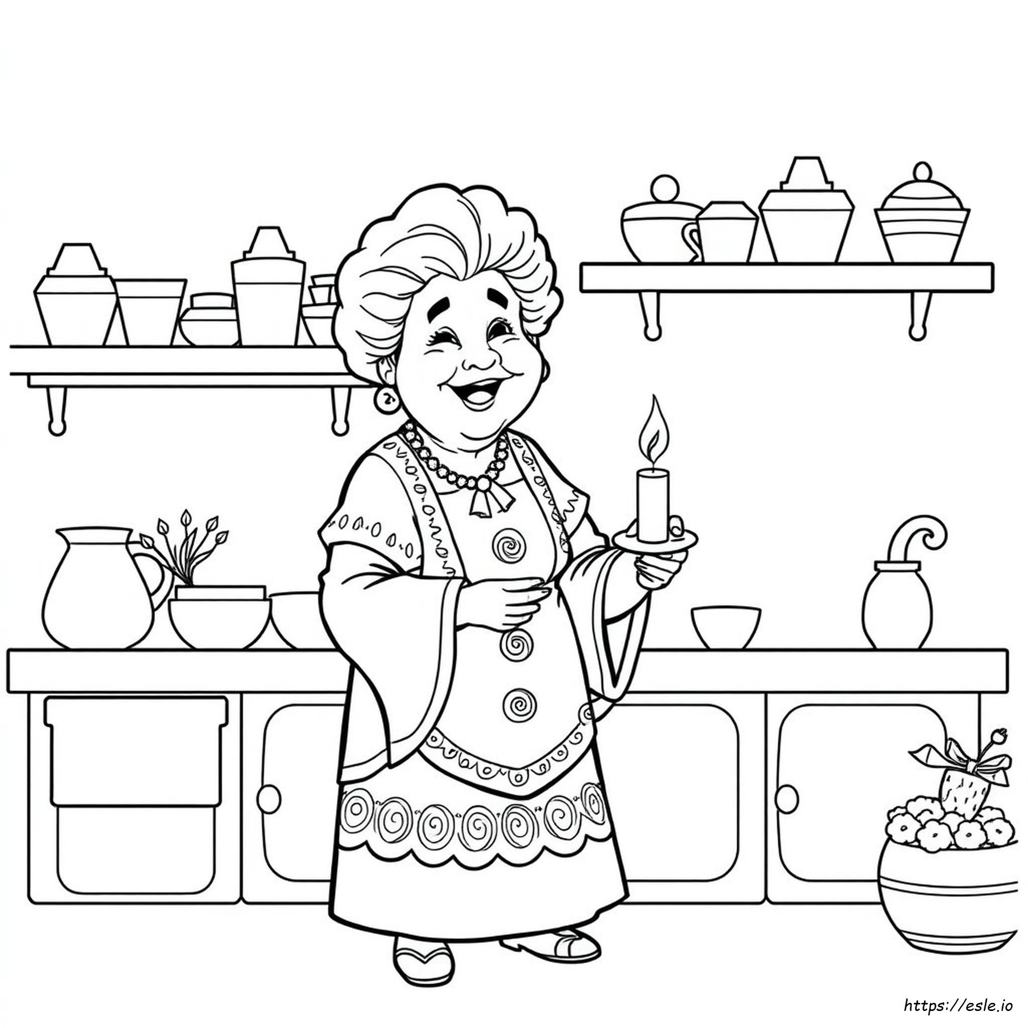 Abuela De Encanto Para Colorear