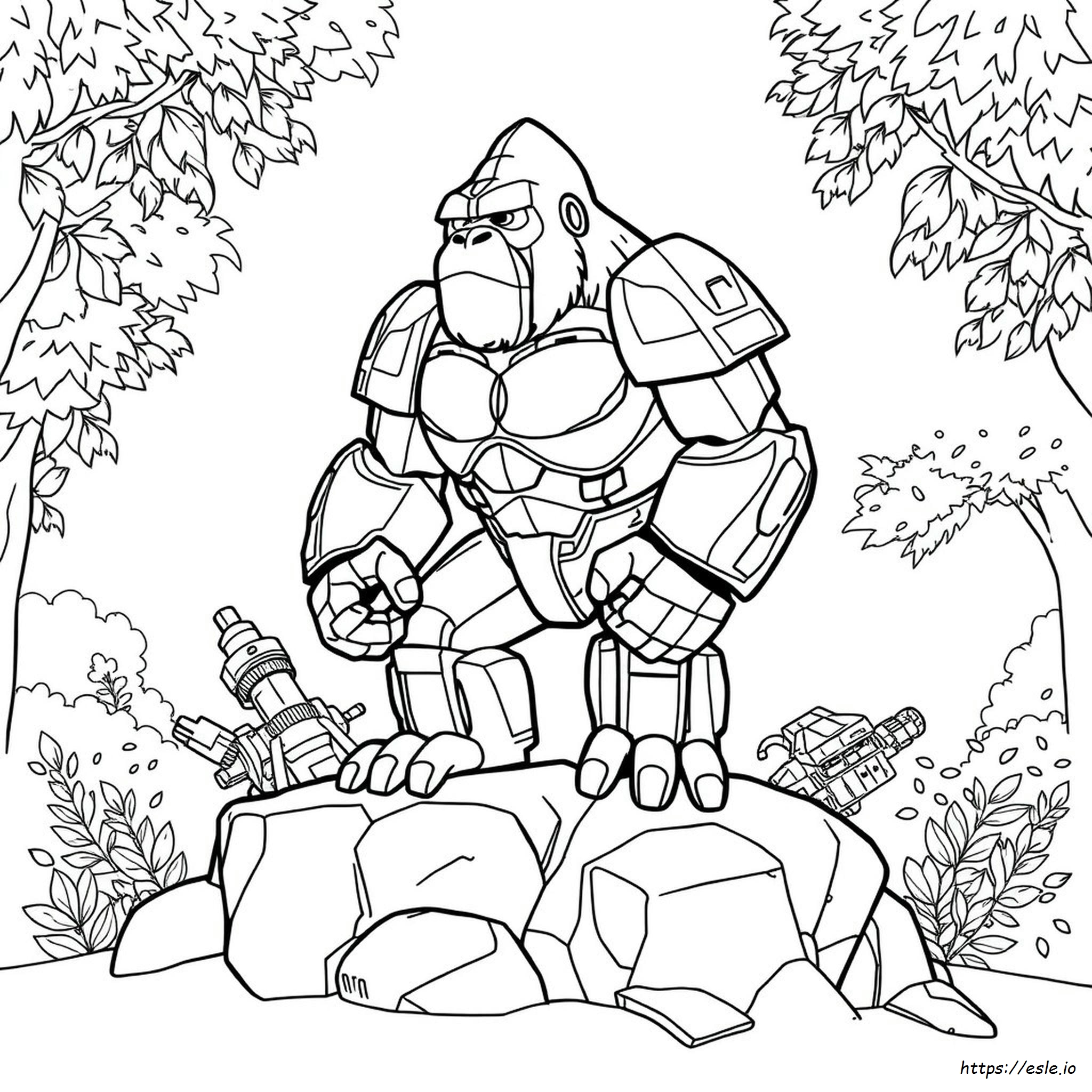 Gorilla Transformer Coloring Page