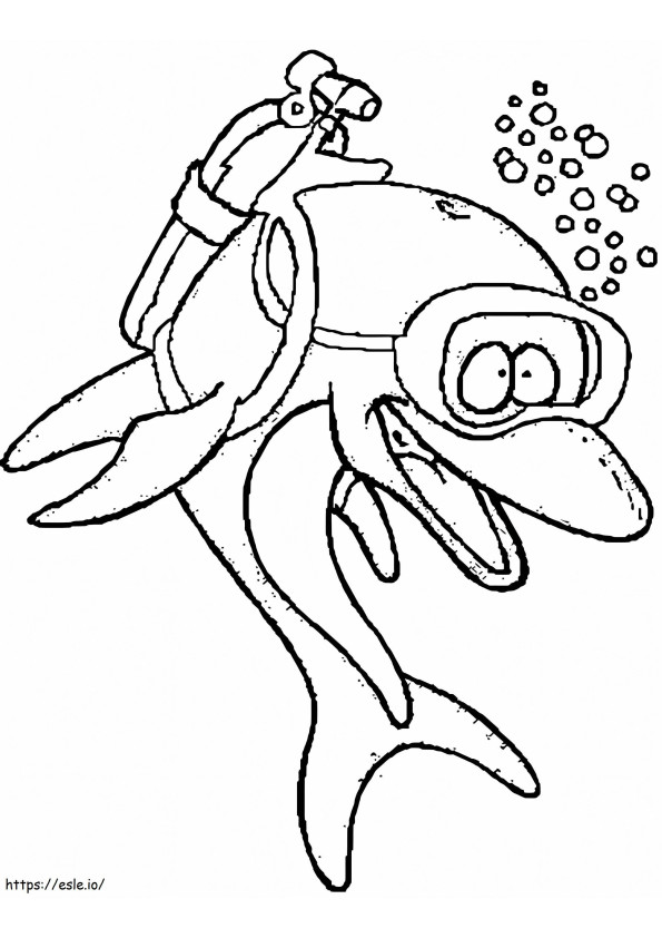 Dolphin Diver coloring page