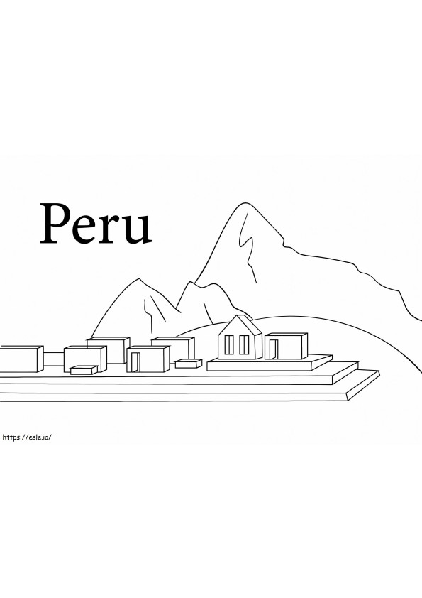 Coloriage Machu Picchu au Pérou à imprimer dessin