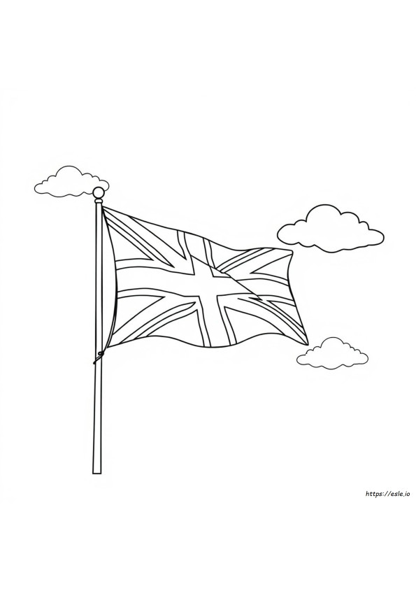 Bendera Inggris Lembar Mewarnai