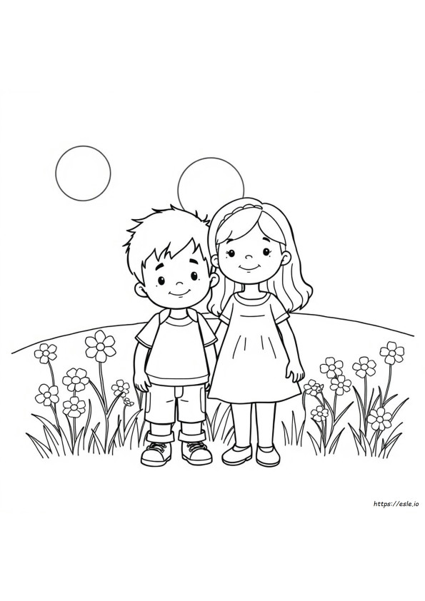 Gambar Mewarnai Kakak Dan Adik Yang Dapat Dicetak
