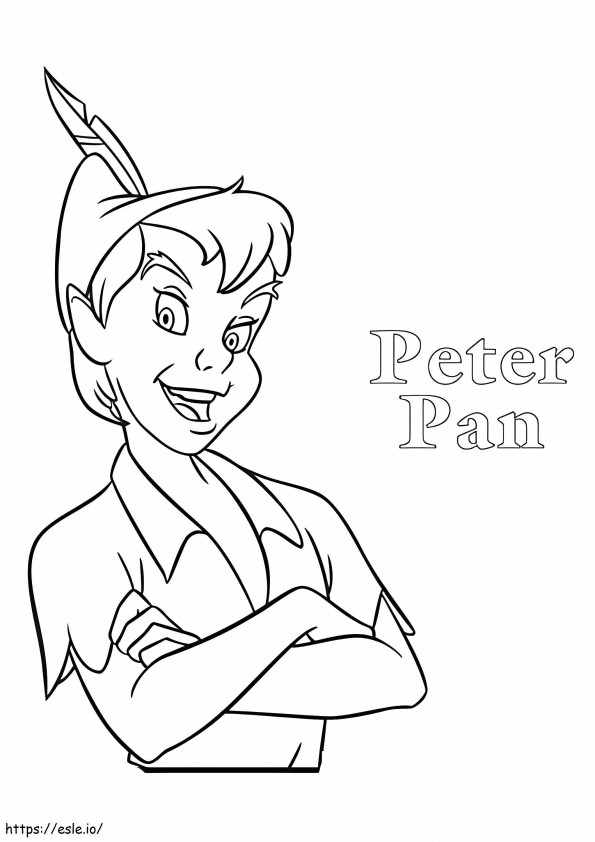 Il primo piano di Peter Pan A4 da colorare