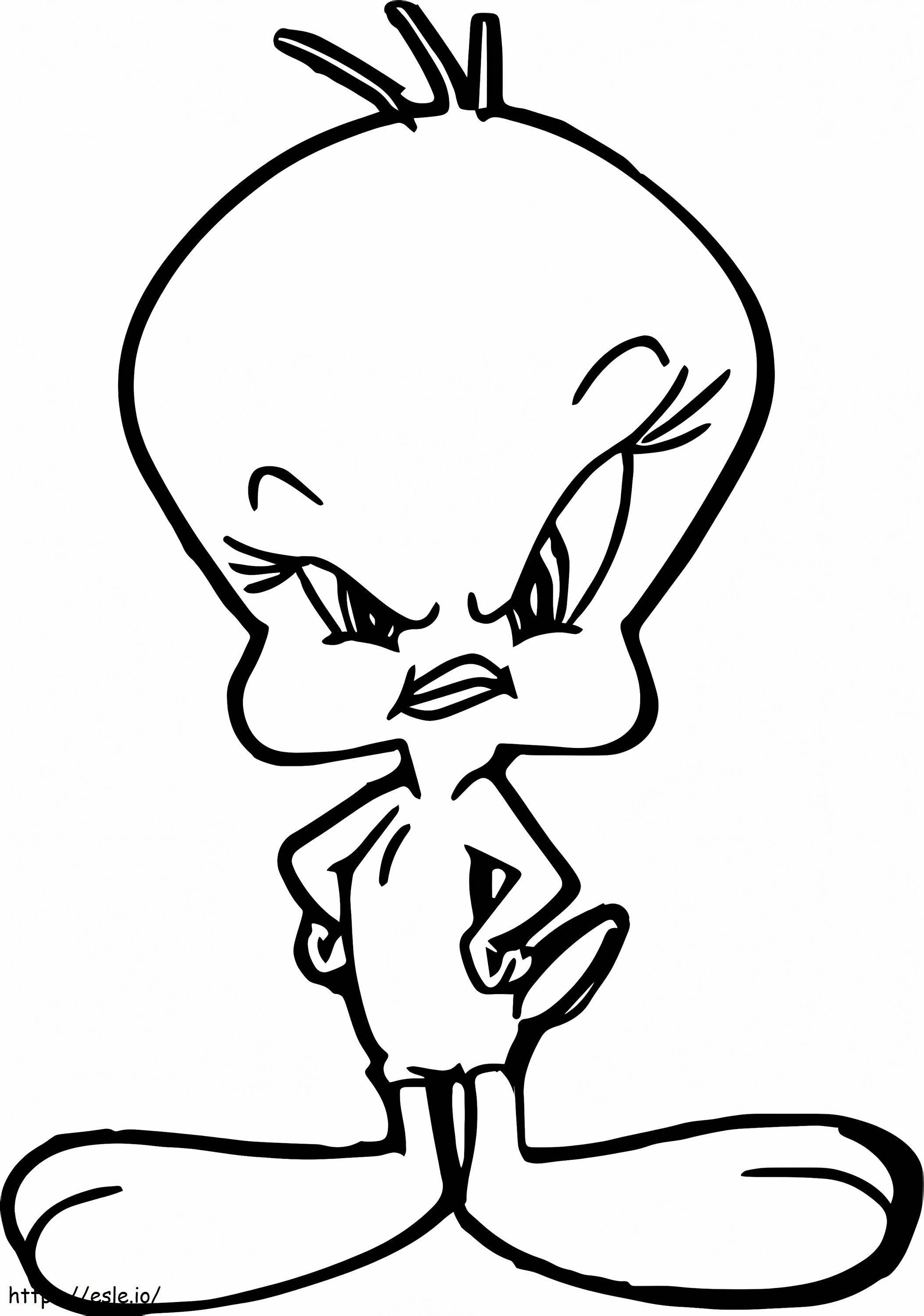 Angry Tweety A4 coloring page