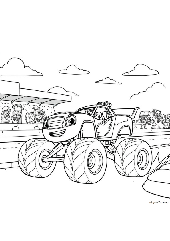 Gambar Mewarnai Blaze Dan Mesin Monster