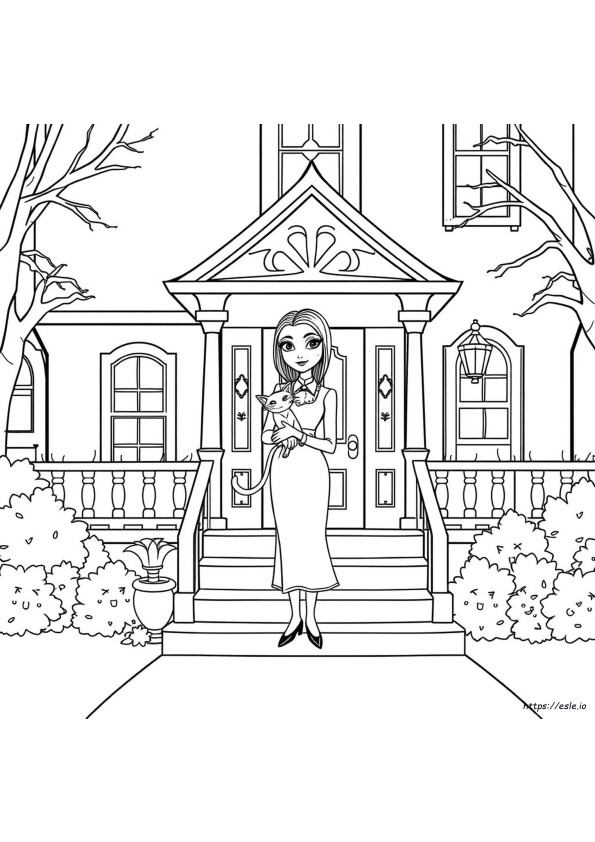 Miercoles Addams Mewarnai Gambar