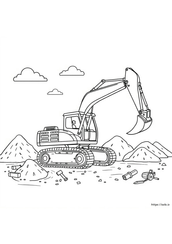 Gambar Mewarnai Ekskavator