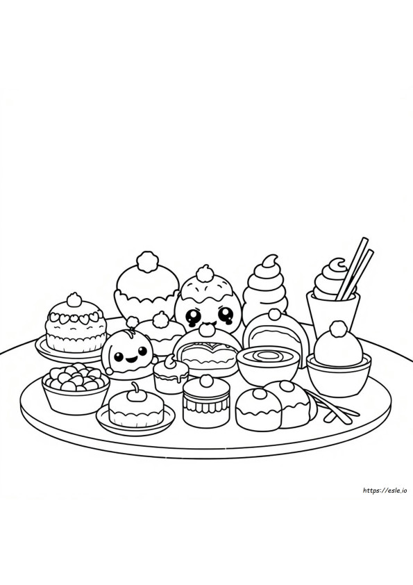 Desenhos Para Colorir De Comida Kawaii