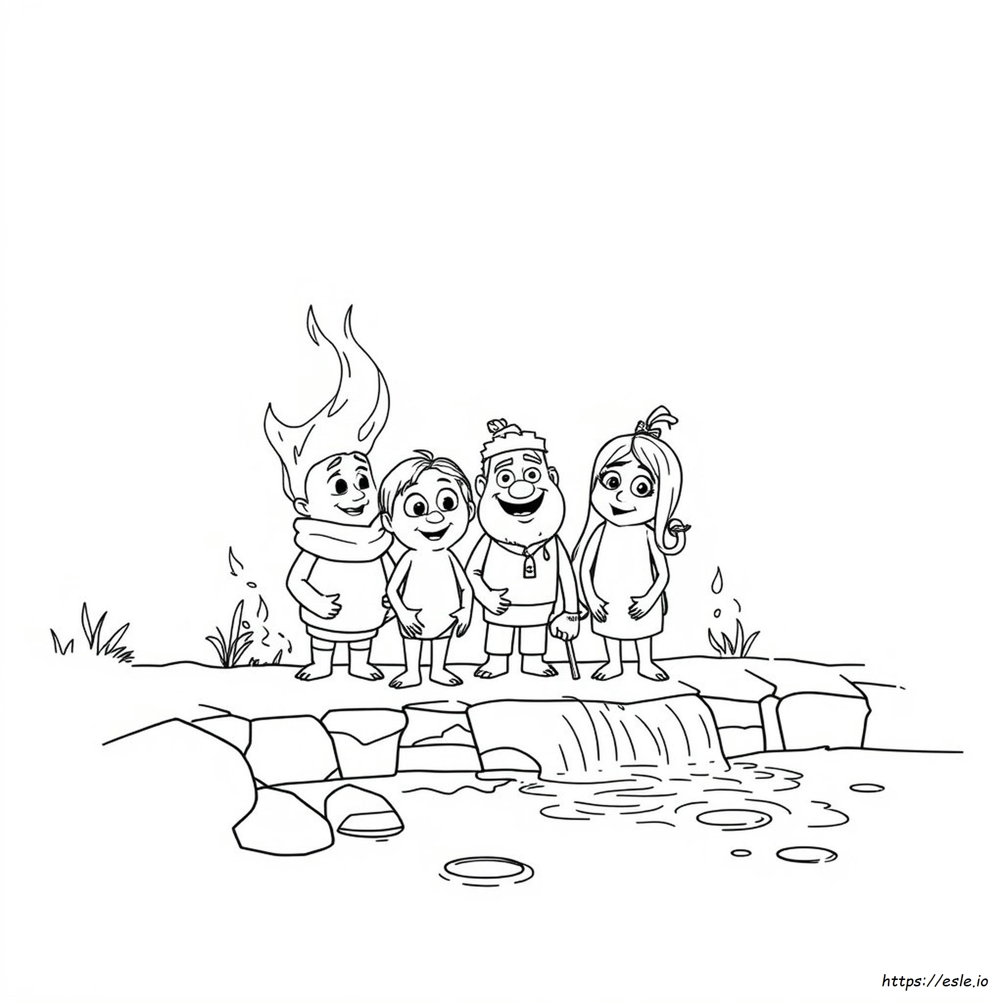Drawing Pixar Elemental Coloring Pages