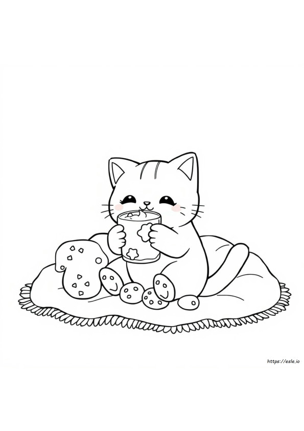 Leite Kawaii Para Colorir
