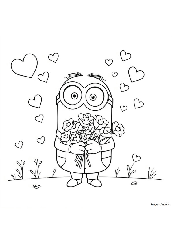 Minion Valentine Gambar Mewarnai