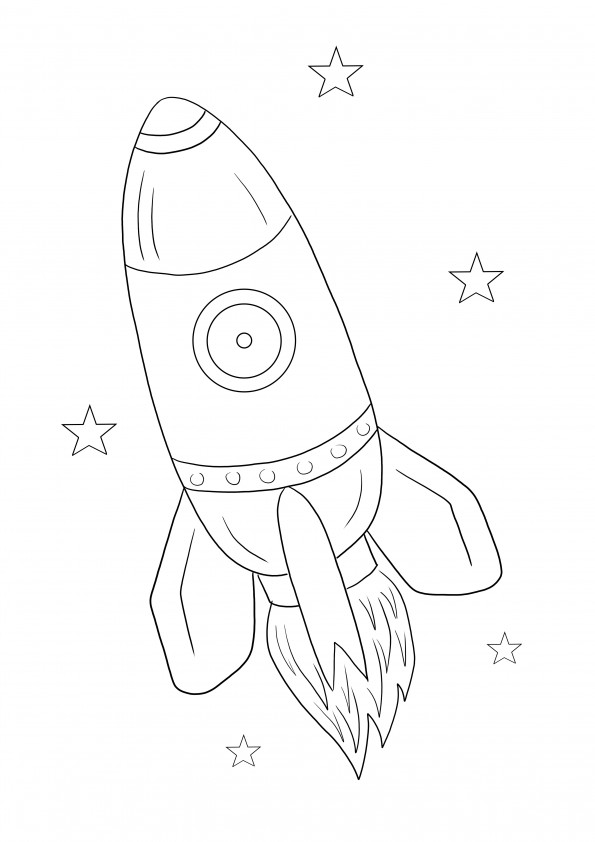 Colorat gratuit de Rocket Emoji pentru a fi imprimat și folosit pentru copii