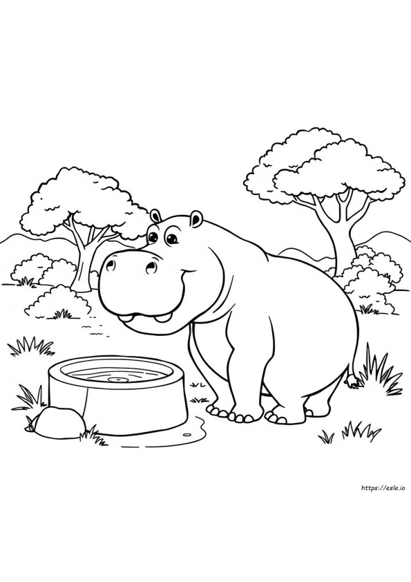 Ippopotamo Affamato Da Colorare